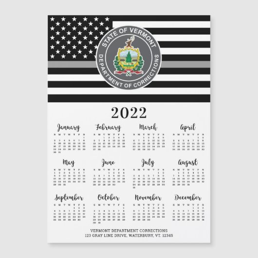 Thin Grey Line Custom Logo 12 Maand 2022 Calendar (Voorkant)