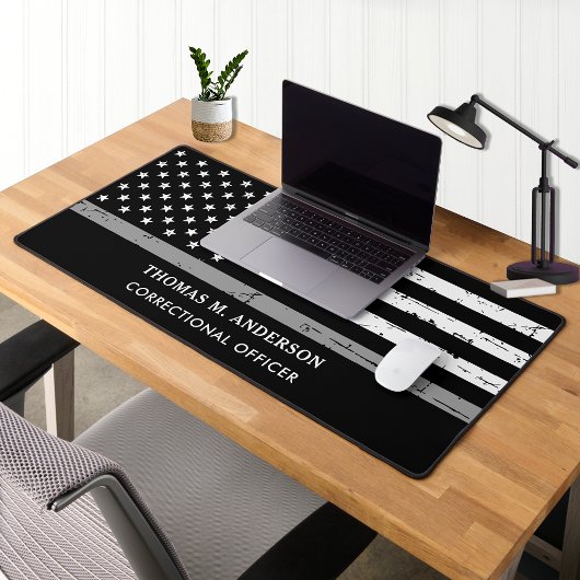 Thin Grey Line Personalized Correctionaris Bureaumat