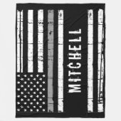 Thin Grey Line Personalized Correctionaris Fleece Deken (Voorkant)