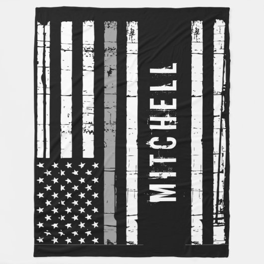 Thin Grey Line Personalized Correctionaris Fleece Deken (Voorkant)