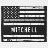 Thin Grey Line Personalized Correctionaris Fleece Deken (Voorkant (Horizontaal))