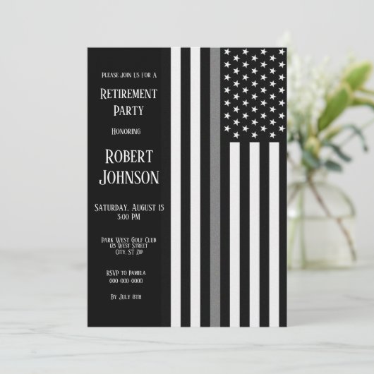 Thin Grey Line Retirement Kaart (Staand voorkant)