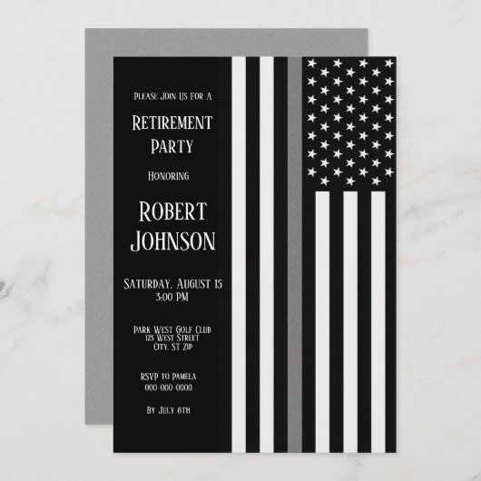 Thin Grey Line Retirement Kaart (Voorkant / Achterkant)