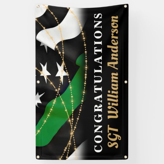 Thin Groen Lijn Aangepast militair pensioen Partij Spandoek (Verticaal)