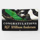 Thin Groen Lijn Aangepast militair pensioen Partij Spandoek (Horizontaal)