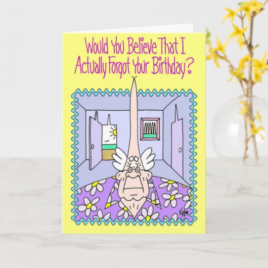 THIN HEADED Verlaat Verjaardag Kaart (Gele Bloem)