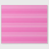 Thin Hot Pink en White Stripes Wrapping Paper Cadeaupapier (Vlak)