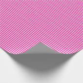 Thin Hot Pink en White Stripes Wrapping Paper Cadeaupapier (Hoek)