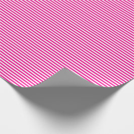 Thin Hot Pink en White Stripes Wrapping Paper Cadeaupapier