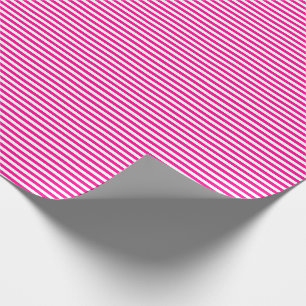 Thin Hot Pink en White Stripes Wrapping Paper Cadeaupapier