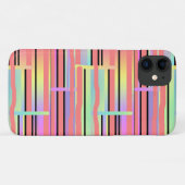 Thin is binnen! FUNKY PASTEL STRIPES iPhone11 Hoes (Achterkant (horizontaal))