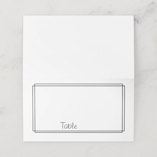 Thin Line Border Black White Plaatskaartje (Buitenkant ongevouwen)