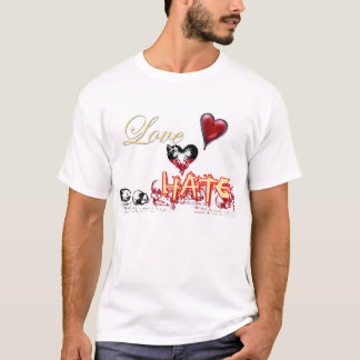 THIN LINE TUSSEN LIEFDE EN HAAT T-SHIRT