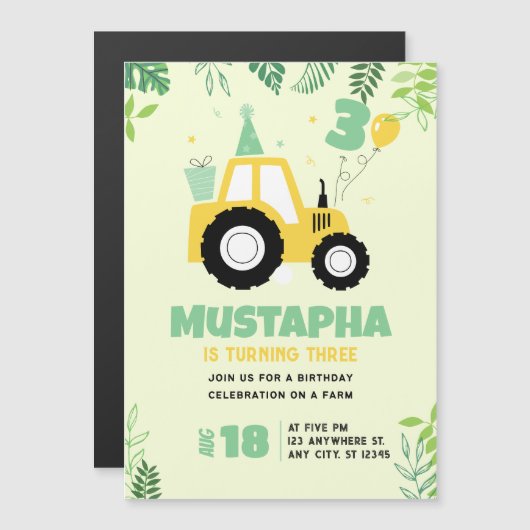 Thin Magnetic Card Magnetische Uitnodiging (Voorkant / Achterkant)