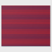 Thin marinesBlue en Red Stripes Wrapping Paper Cadeaupapier (Vlak)