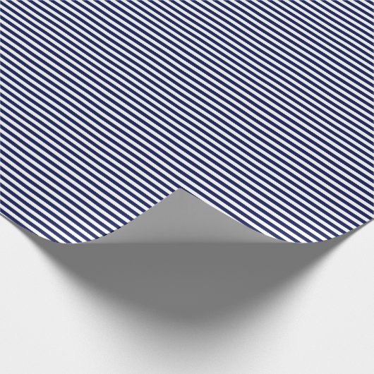 Thin marinesBlue en White Stripes Wrapping Paper Cadeaupapier (Hoek)