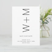 THIN MODERN MONOGRAM NAMEN BEWAREN DE DATUM KAART (Staand voorkant)