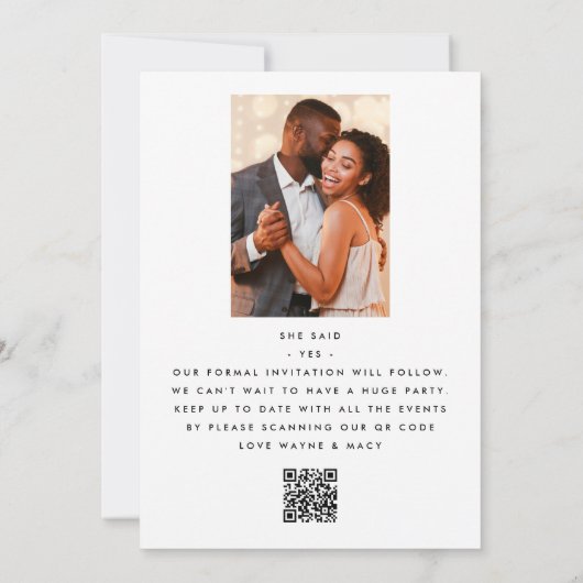 THIN MODERN MONOGRAM NAMEN BEWAREN DE DATUM KAART (Achterkant)