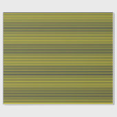 Thin Navy Blue and Yellow Stripes Wrapping Paper Cadeaupapier (Vlak)