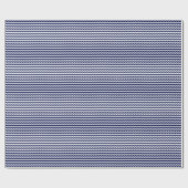 Thin Navy Blue en White Waves Wrapping Paper Cadeaupapier (Vlak)