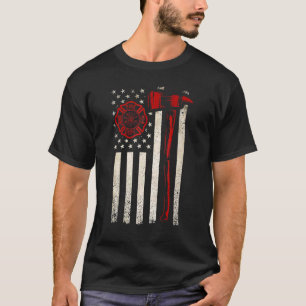 Thin Red Ax American Flag Patriot Firefighter 1 T-shirt