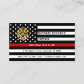 Thin Red Line aangepaste brandweer QR-code Visitekaartje (Voorkant)