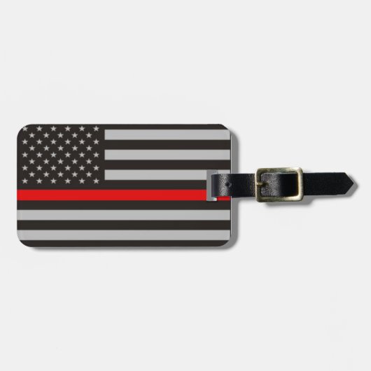 THIN RED LINE AMERICAN FLAG BAGAGELABEL (Voorkant horizontaal)