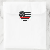 Thin Red Line American Flag Black en White Hart Sticker (Tas)