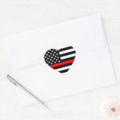 Thin Red Line American Flag Black en White Hart Sticker (Envelop)