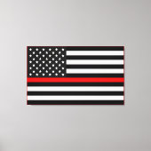 Thin Red Line American Flag Canvas Afdruk (Voorkant)