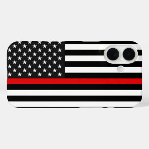 Thin Red Line American Flag iPhone 16 Hoesje