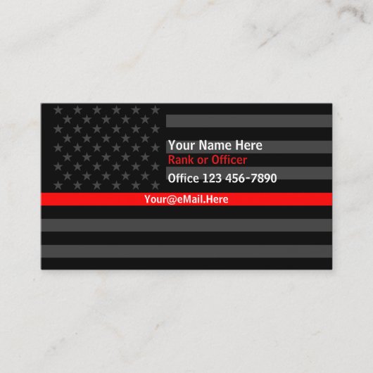 Thin Red Line American Flag Contact Visitekaartje (Voorkant)