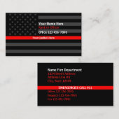 Thin Red Line American Flag Contact Visitekaartje (Voorkant / Achterkant)
