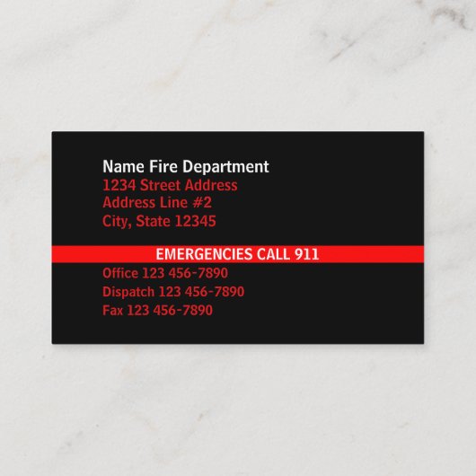 Thin Red Line American Flag Contact Visitekaartje (Achterkant)