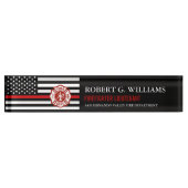 Thin Red Line American Flag Custom Desk Naambordje (Voorkant)