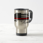 Thin Red Line American Flag Custom Name Reisbeker (Voorkant rechts)