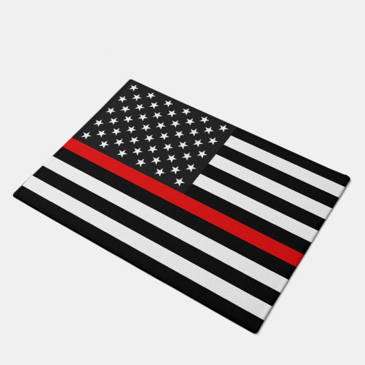Thin Red Line American Flag Deurmat (Schuin)