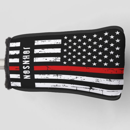 Thin Red Line American Flag Firefighter Golfheadcover (Voorkant)
