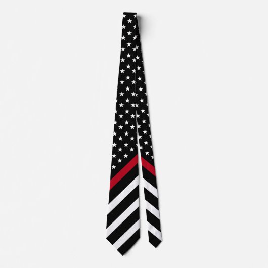 Thin Red Line American Flag Firefighter Stropdas (Voorkant)
