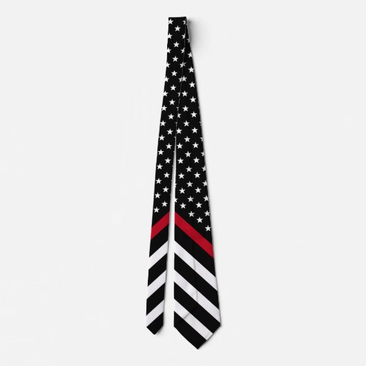 Thin Red Line American Flag Firefighter Stropdas (Achterkant)