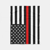 Thin Red Line American Flag Fleece Deken (Voorkant)