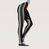 Thin Red Line American Flag grafische modus op Leggings (Rechts)