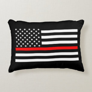 Thin Red Line American Flag Graphic Decor Decoratief Kussen