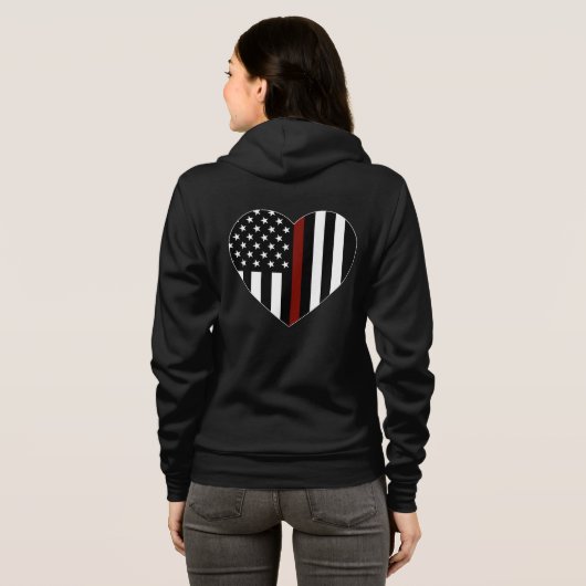 Thin Red Line American Flag Hoodie (Achterkant volledig)