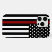 Thin Red Line American Flag iPhone Hoesje (Achterkant horizontaal)