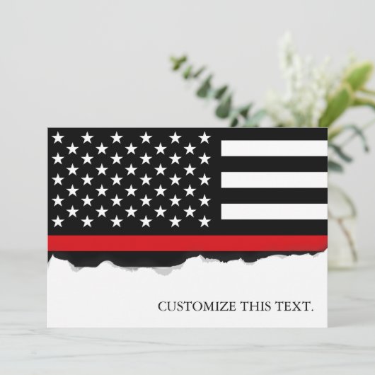 Thin Red Line American Flag Kaart (Staand voorkant)