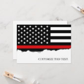 Thin Red Line American Flag Kaart (Voorkant / Achterkant in situ)