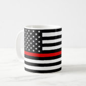 Thin Red Line American Flag Koffiemok (Voorkant links)