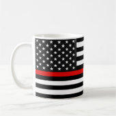 Thin Red Line American Flag Koffiemok (Links)