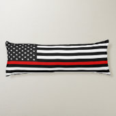 Thin Red Line American Flag Lichaamskussen (Achterkant)
